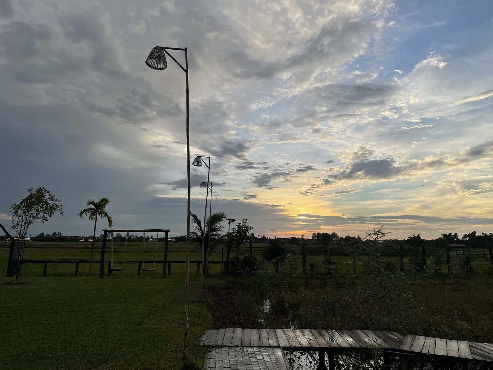 Open countryside at dusk near Siem Reap, Cambodia